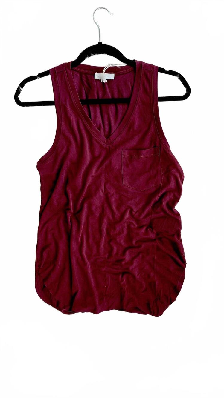 NEW ANOTHER LOVE women's esther breast pocket tank top in tawny port